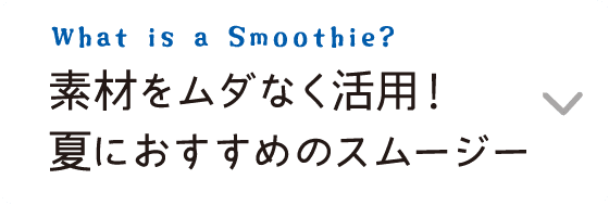 What is a Smoothie?｜素材をムダなく活用！夏におすすめのスムージー