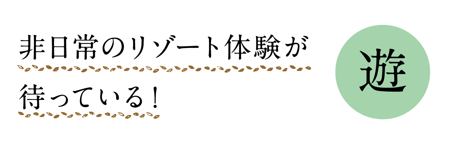 遊｜非日常のリゾート体験が待っている！